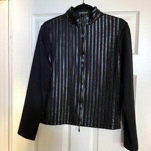 Black Sweater w/Faux Leather inserts